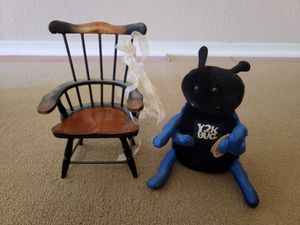 Y2K Bug Soft Toy with Hardwood Toy Chair – Image Masters