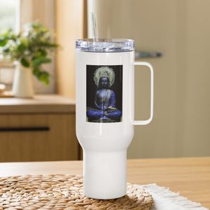 111 BUDDHA TRAVEL MUG WITH HANDLE 40 0Z