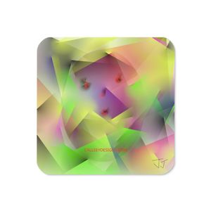 007 CUBEFACE CORK BACK COASTER 3.74 X 3.74