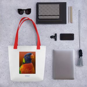 SURPRISE PARROT ALL OVER PRINT TOTE BAG 15 X 15