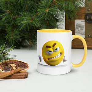 SNIDE WHITE CERAMIC MUG WITH INSIDE COLOR 11 OZ