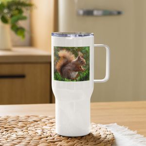 185 SQUIRREL TRAVEL MUG WITH HANDLE 25 OZ