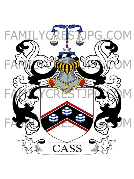 Cass Family Crest - Hackney, co. Middlesex, England