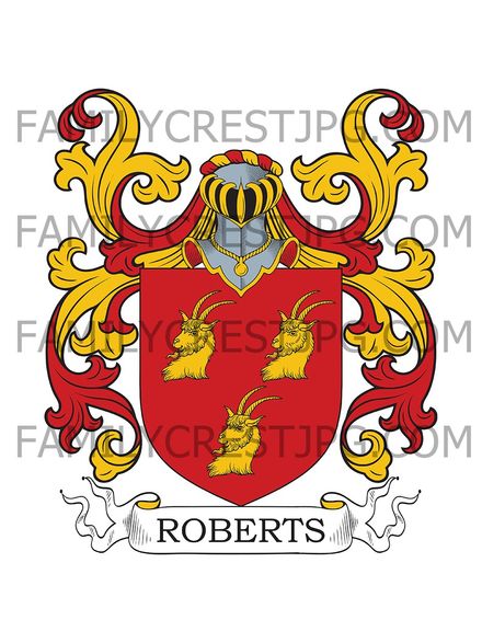 Roberts Family Crest - Liskeard, co. Cornwall, England