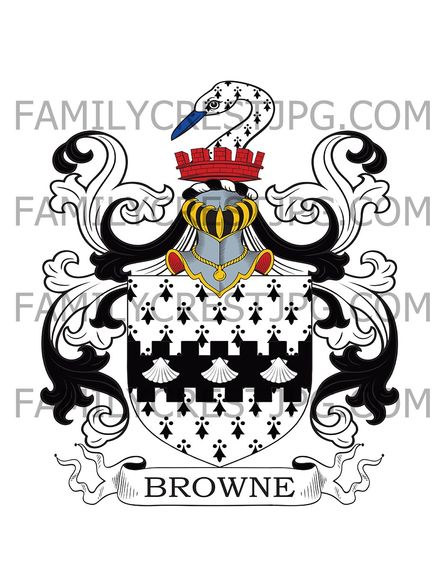 Browne Family Crest - Ballyconnell, co. Down, Ireland