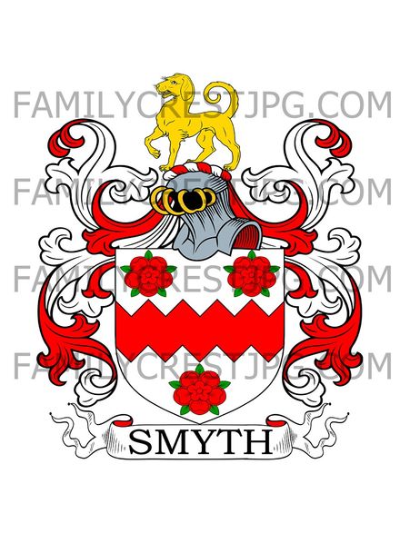 Smyth Family Crest - Honington, co. Lincoln, England