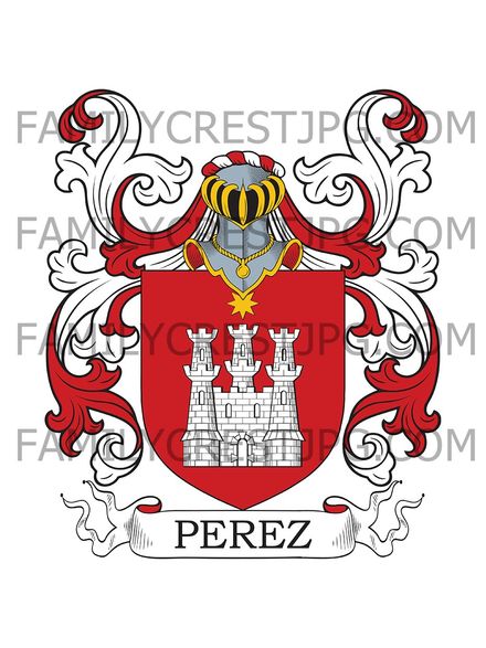 Perez Family Crest - de Magallón &amp; Almonacid de la Cuba,