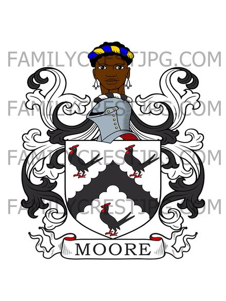 Moore Family Crest - Stockwell House, co. Surrey, England