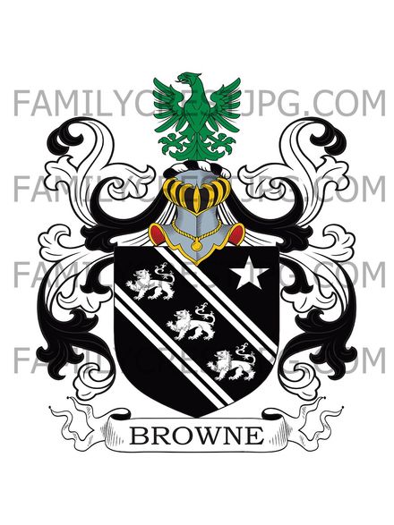 Browne Family Crest - Bronwylfa, co. Denbigh, Wales