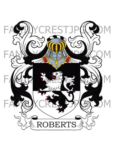 Roberts Family Crest - Llangedwin, co. Montgomery Wales