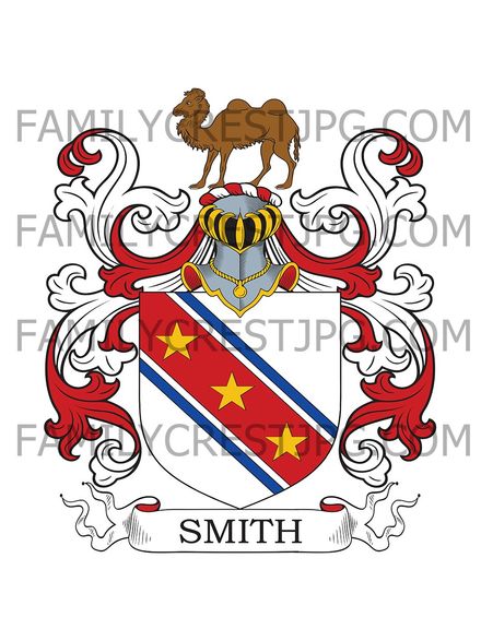Smith Family Crest - Lane House, co. Worcester, England