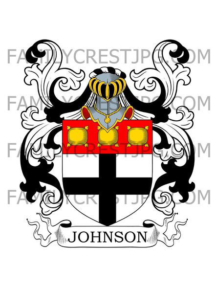 Johnson Family Crest - Hanley Castle, co. Worcester, England