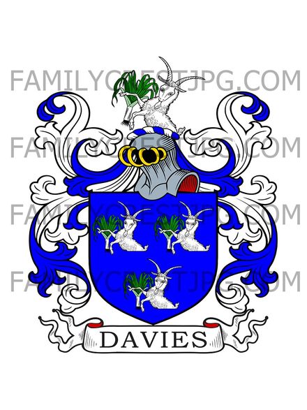 Davies Family Crest - Bristol, England &amp; Cardiff, Wales