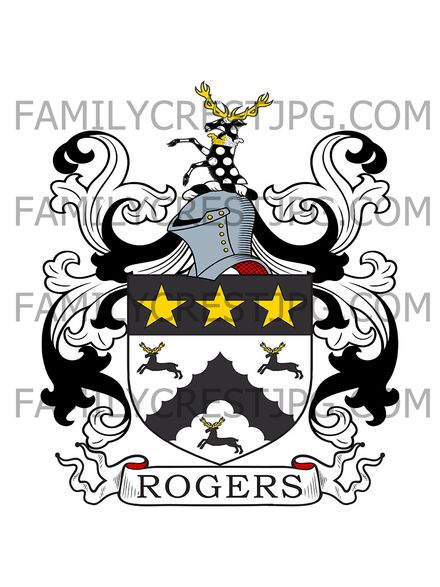 Rogers Family Crest - Coulston, co. Norfolk, England