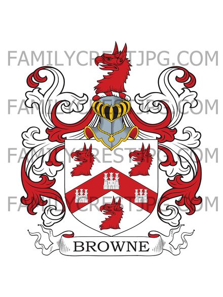 Browne Family Crest - Burton Hall, England