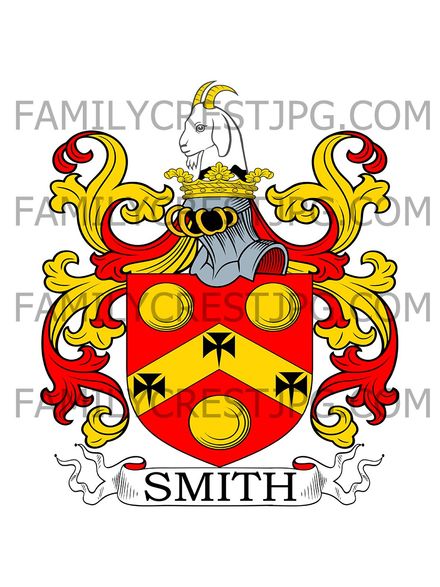 Smith Family Crest - Edmondthorpe, co. Leicester, England