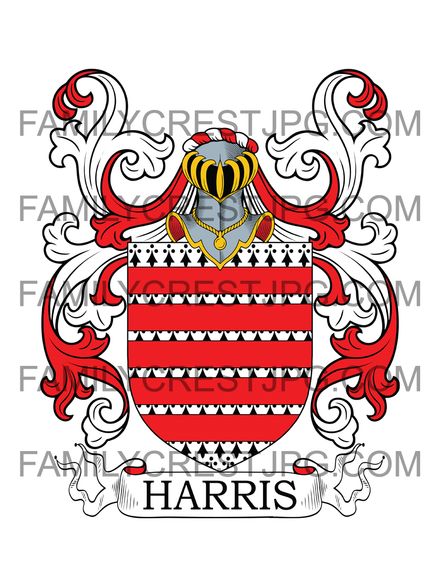 Harris Family Crest - Broughton, co. Hampshire, England