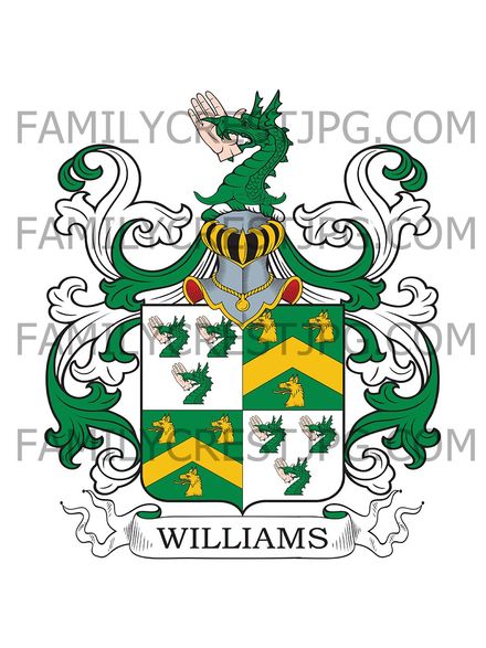 Williams Family Crest - Penrose, co. Monmouth, Wales