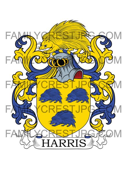 Harris Family Crest - Boreatton, co. Shropshire, England