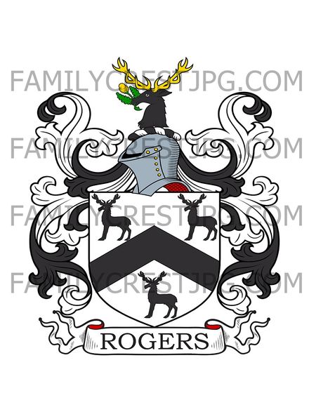 Rogers Family Crest - Chelmsford, co. Essex, &amp; Purton, co. Gloucester, England