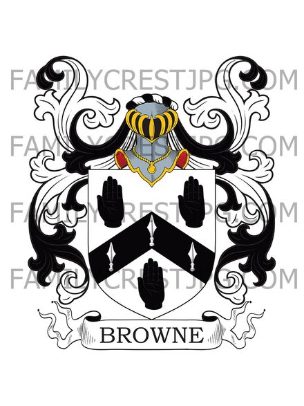 Browne Family Crest - Devon, England