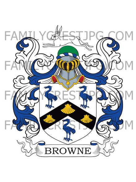 Browne Family Crest - Godmanston, co. Dorset, England