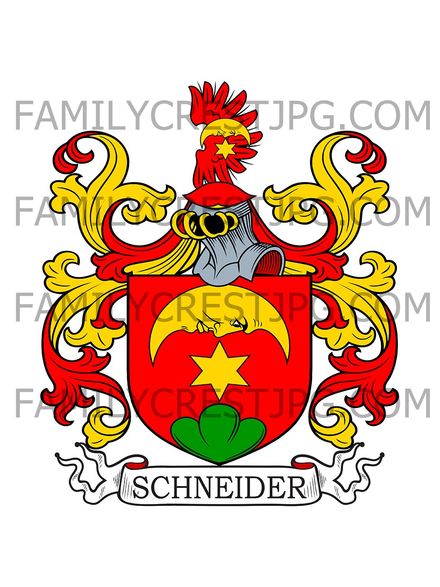 Schneider Family Crest - von Rapperswil, Switzerland - Snider