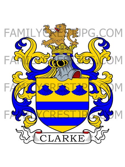 Clark Family Crest - Gloucester &amp; London, England 