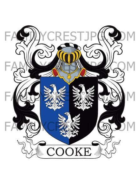 Cooke Family Crest - Barstow co. Surrey, England