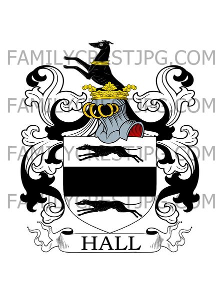Hall Family Crest - Skipton, co. Yorkshire, England
