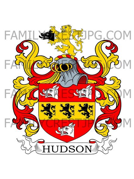 Hudson Family Crest - Wick, co. Worcestershire, England