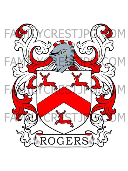 Rogers Family Crest - Pilton, co. Devon, England