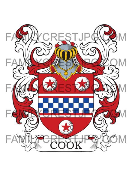 Cook Family Crest - Trowbridge, co. Wiltshire, England