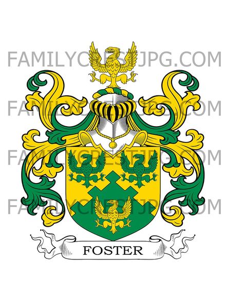 Foster Family Crest - Wells, co. Somerset, England