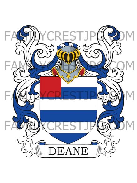 Deane Family Crest - Yatton, co. Hereford, England