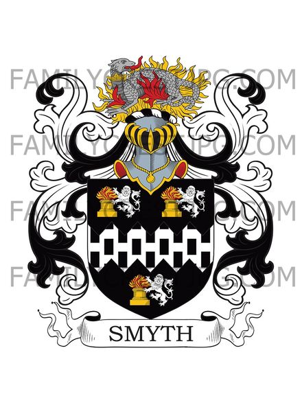 Smyth Family Crest - Theydon Mount, co. Essex, England