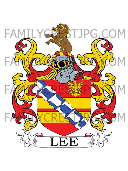 Lee Family Crest - Ebford, co. Devon, England