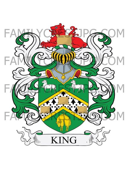 King Family Crest - Broomfield, co. Essex, England