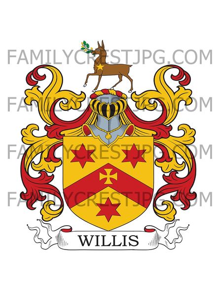 Willis Family Crest - Bewdley, co. Worcestershire, England