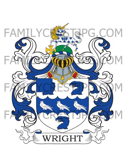 Wright Family Crest - Brattleby, co. Lincoln, England
