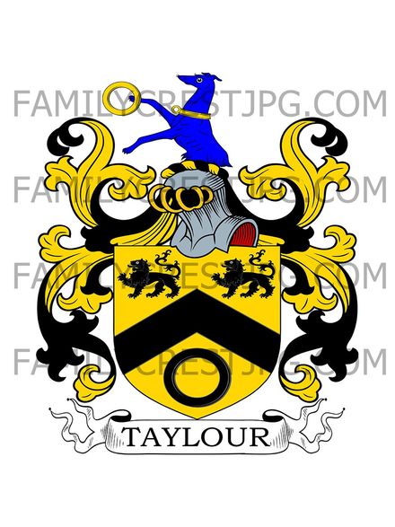 Taylour Family Crest - Worcester Park, co. Surrey, England