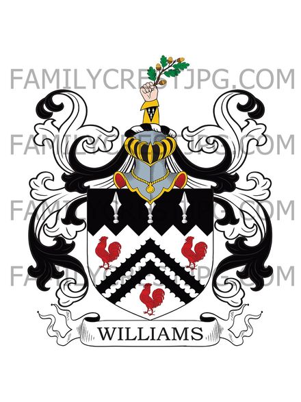 Williams Family Crest - The Lodge, Hillingdon, co. Middlesex, England