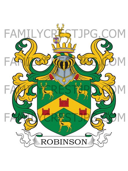 Robinson Family Crest - Aigburth, co. Lancashire, England