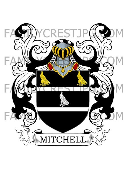 Mitchell Family Crest - Bodmin, co. Cornwall, England