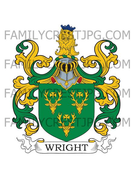 Wright Family Crest - Southwark, co. Surrey, England