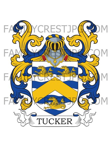 Tucker Family Crest -  Jamaica &amp; Brickhill, co. Bucks, England