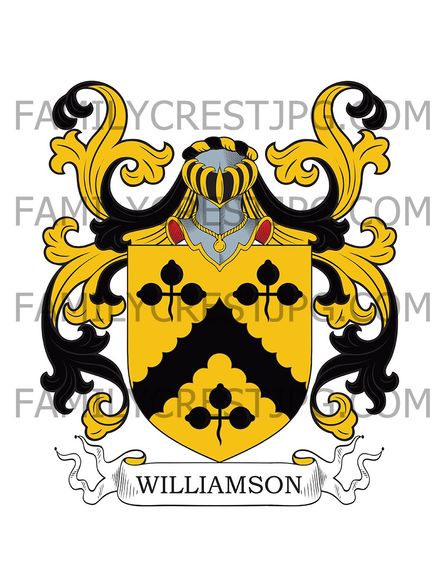 Williamson Family Crest - Melbeck Hall, co. Cumberland, England