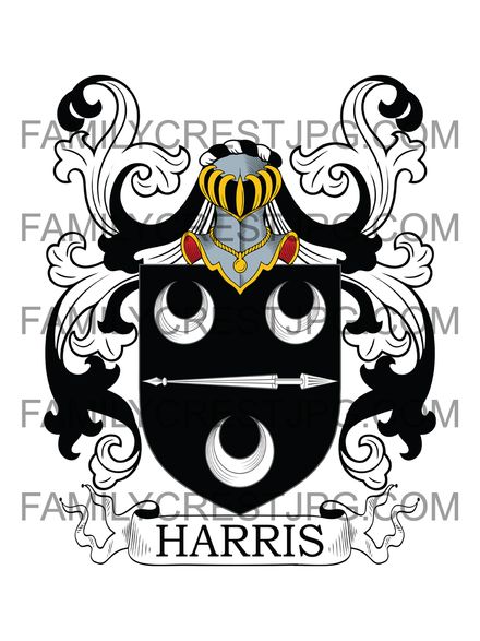 Harris Family Crest - Cusgarne, co. Cornwall, England
