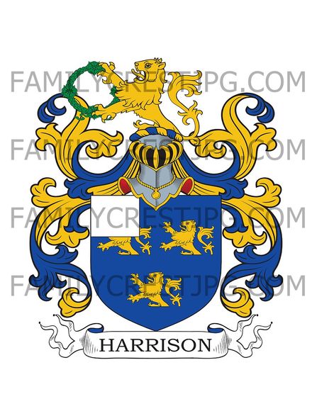 Harrison Family Crest - Snelston Hall, co. Derby, England