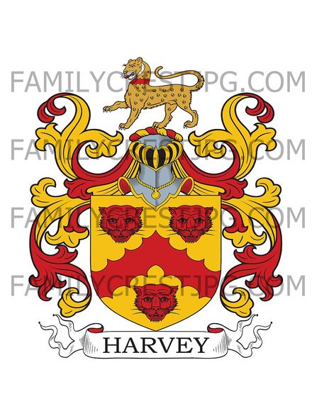 Harvey Family Crest - Womersley. co. Yorkshire, England